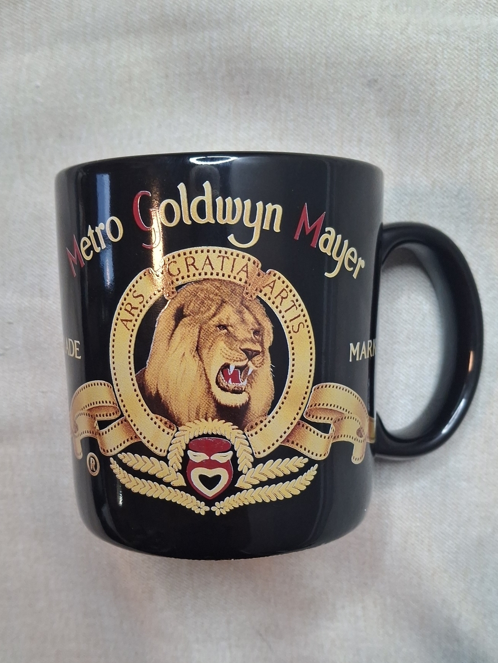 Metro Goldwyn Mayer Black Ceramic Logo Mug